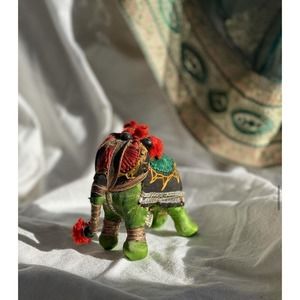 Small Vintage Handmade Embroidered Elephant, India, Rajasthan Folk Art, textile